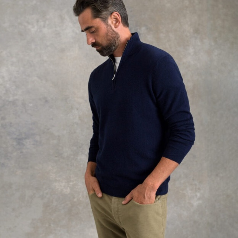 Eddie Bauer Navy Quarter Zip Sweater